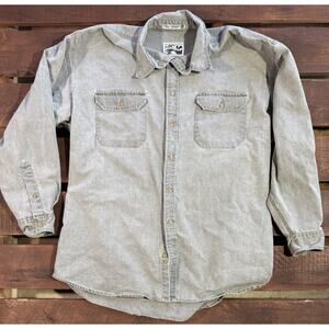 Vintage Pacific Crest Trail Canvas Shirt Mens XL Sage Green Stonewash Button